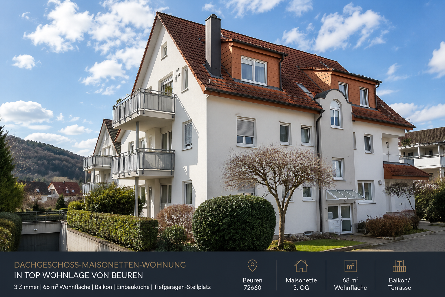 Dachgeschoss-Maisonette in Beuren: Wohnen auf zwei Ebenen in begehrter Wohnlage